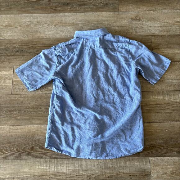 Isle Bay Linens | Linen Blend Shirt | Mens Large | Blue Short Sleeve Button Down - Picture 8 of 8
